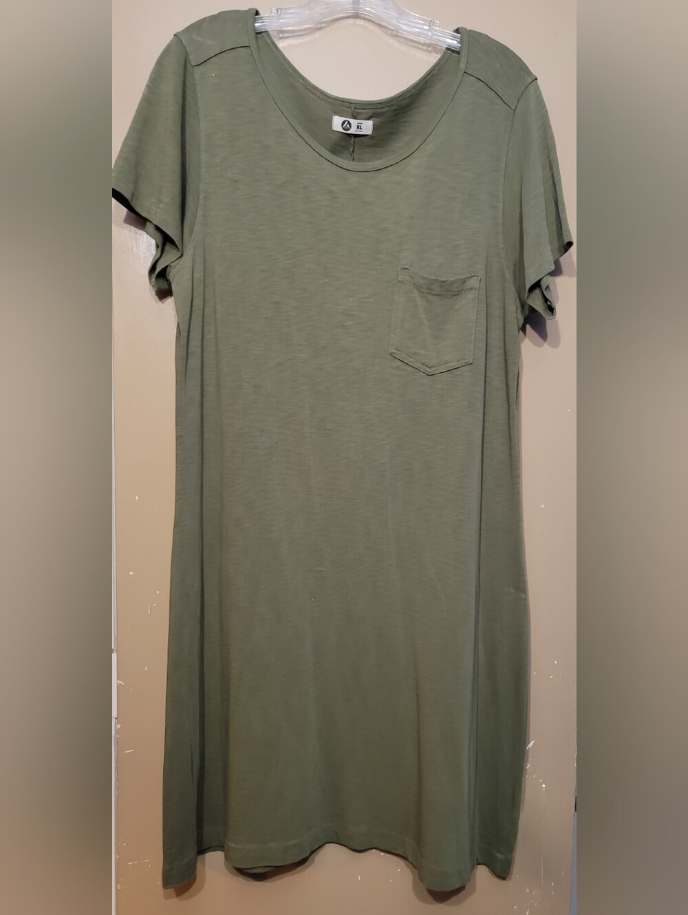 Casual Pocket T-Shirt Dress - Olive Green, American Giant